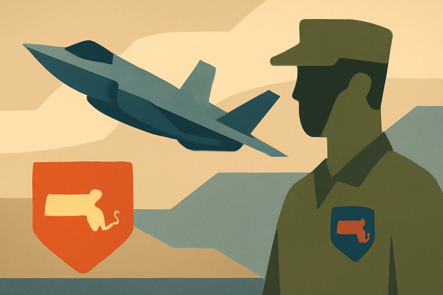 Editorial illustration for: Massachusetts Air National Guard Receives First F-35 Fighter Jet