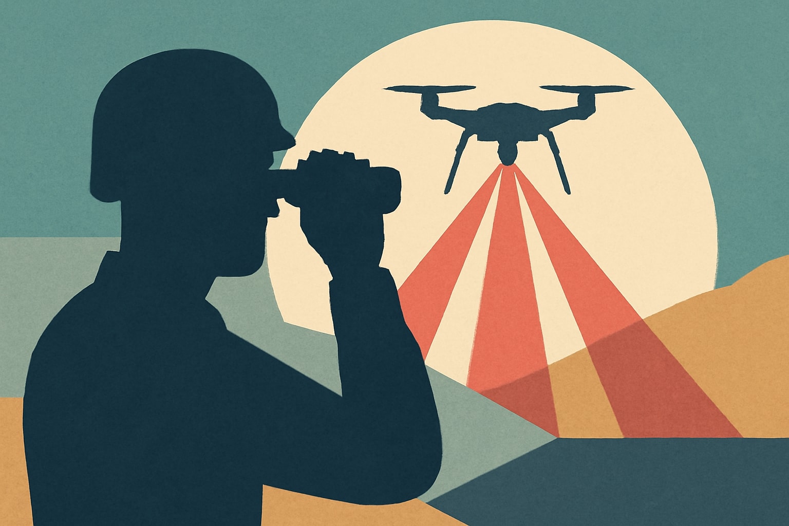 Editorial illustration for: Military Investigators Encounter Rising Drone-Related Cases