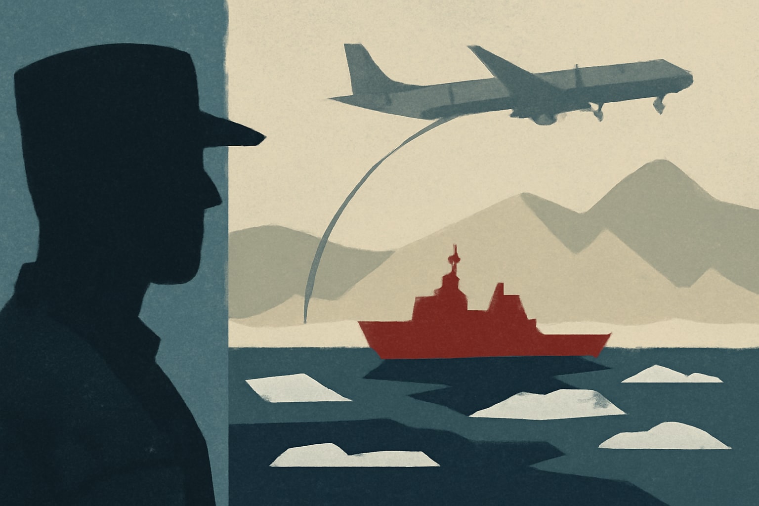Editorial illustration for: U.S. Military Closely Monitoring Chinese Marine Activities in Arctic