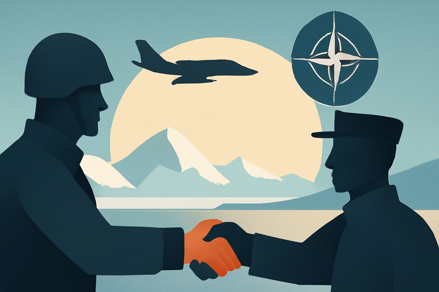 Editorial illustration for: Denmark Confirms NATO's Role in Arctic Security with Greenland Agreement