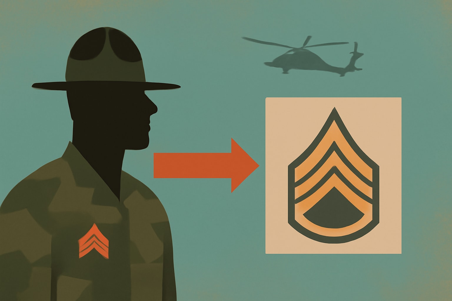 Editorial illustration for: Army Drill Sergeants Will Now Automatically Be Promoted to Staff Sergeant