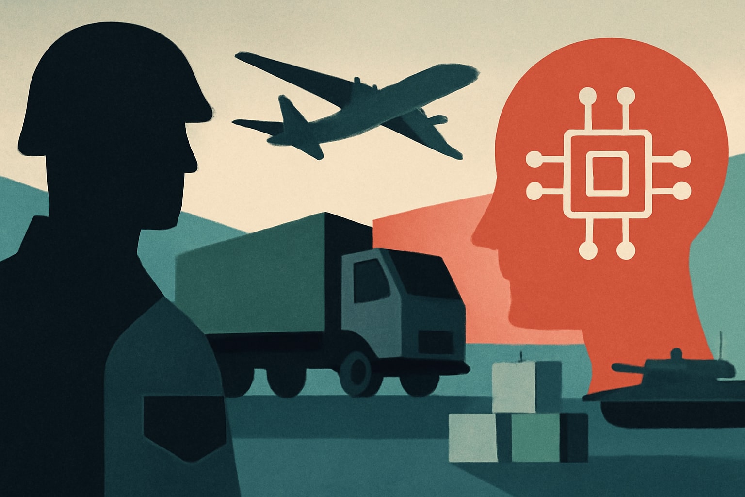 Editorial illustration for: AI to Transform Military Logistics Amid Growing Threats