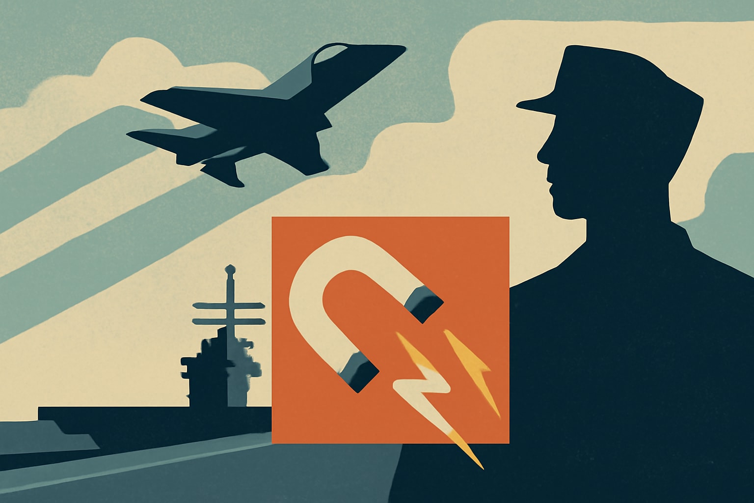 Editorial illustration for: US Navy to Maintain Electromagnetic Catapults on Newest Carriers