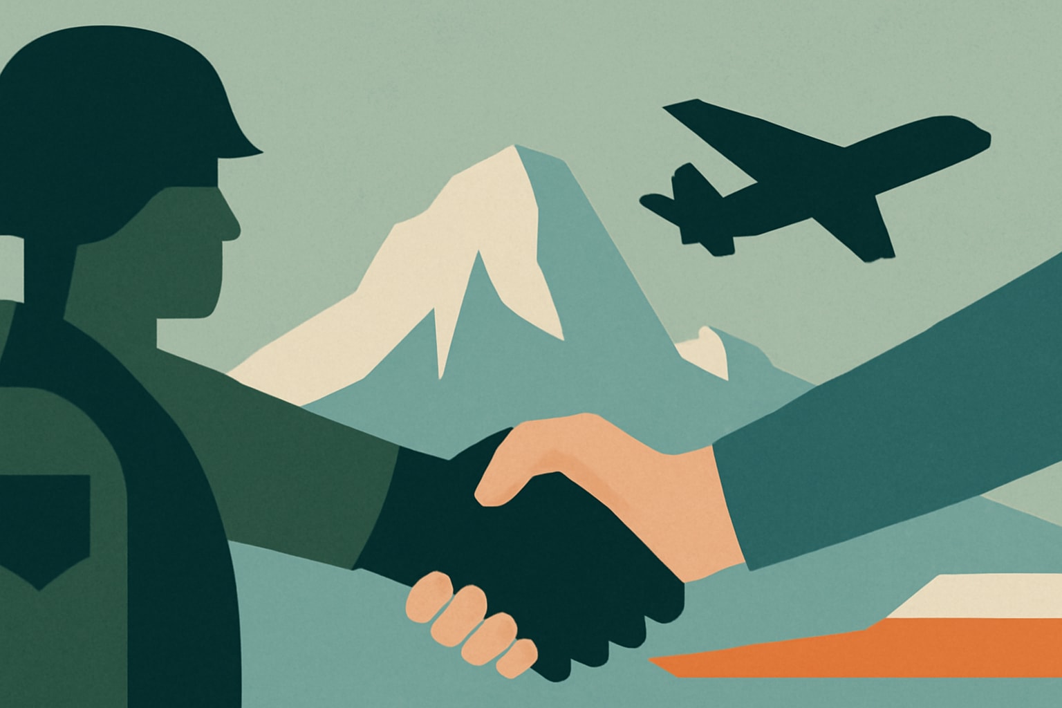 Editorial illustration for: Greenland Welcomes New US Military Pact Amid Trust Concerns