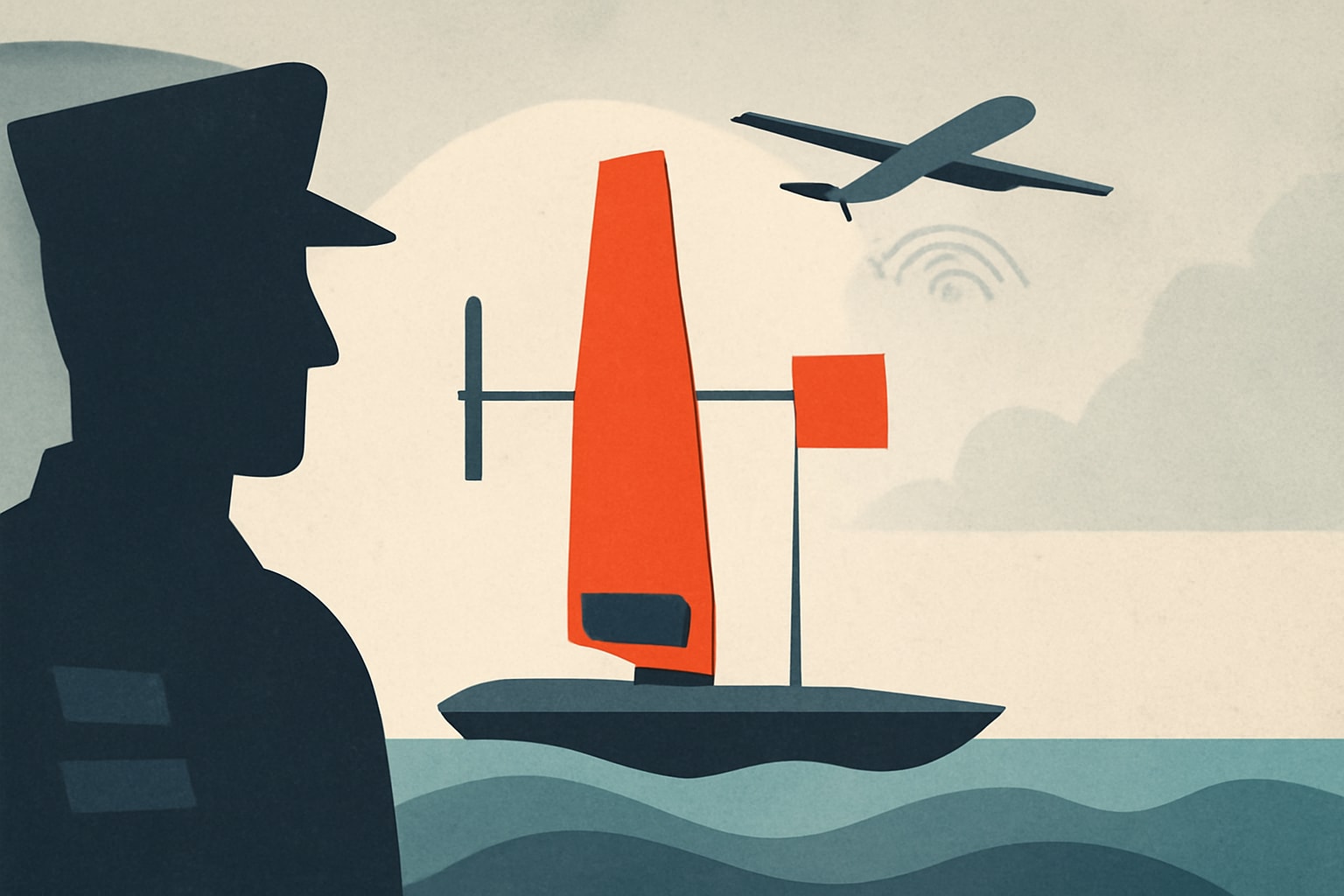 Editorial illustration for: Saildrone Achieves First Flag Registration for Naval Surveillance Drone in Denmark