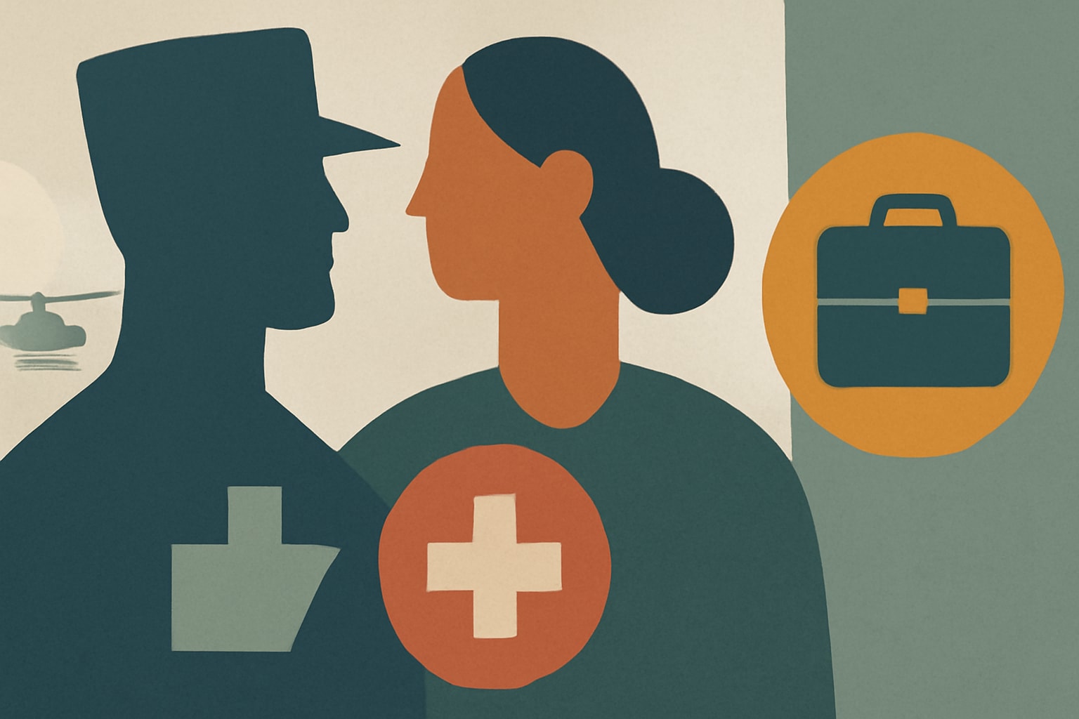 Editorial illustration for: Trump’s Military Spouse Commission Tackles Employment and Healthcare Challenges
