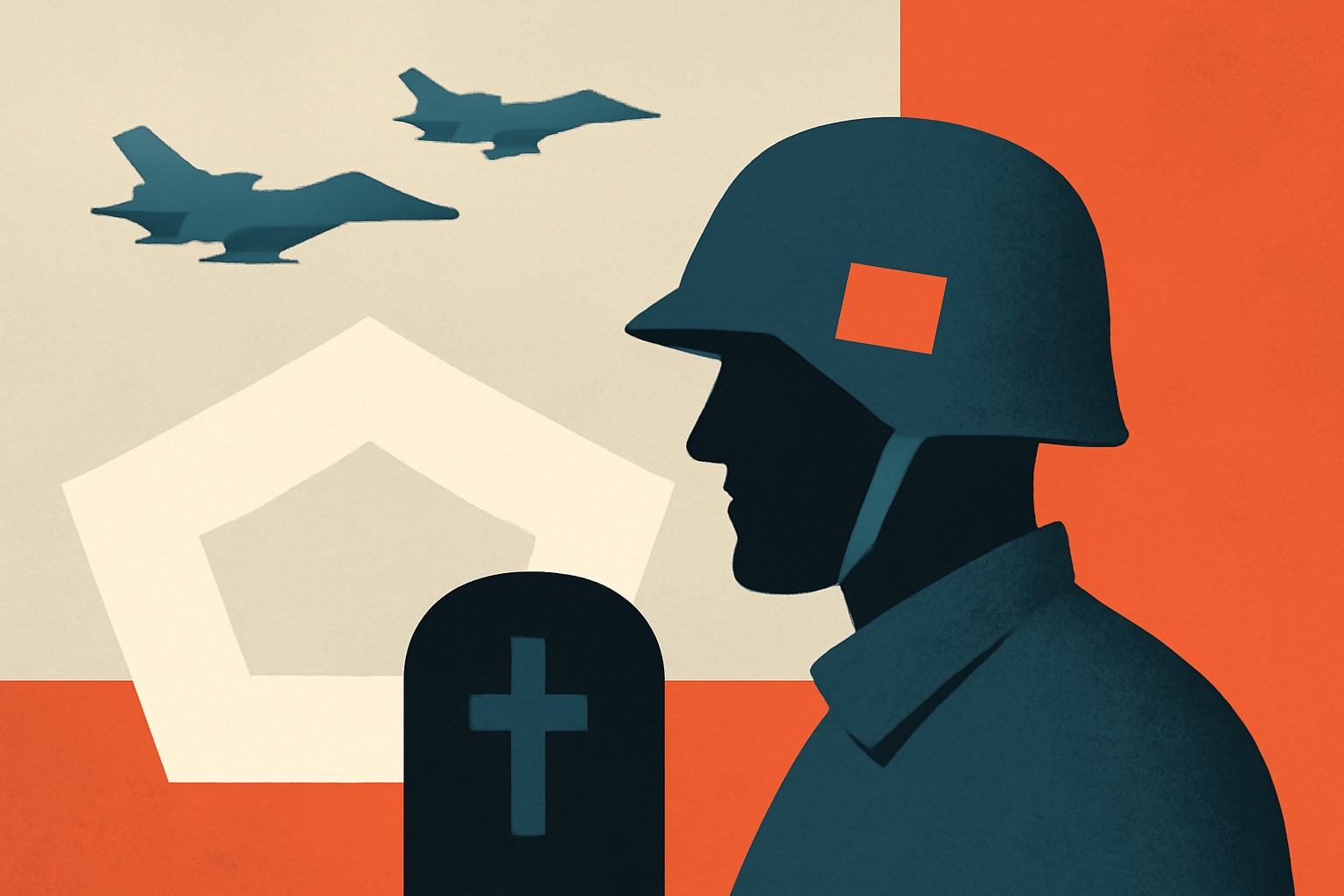 Editorial illustration for: Pentagon Identifies Virginia Soldier as 19th Death in Support of Iran War
