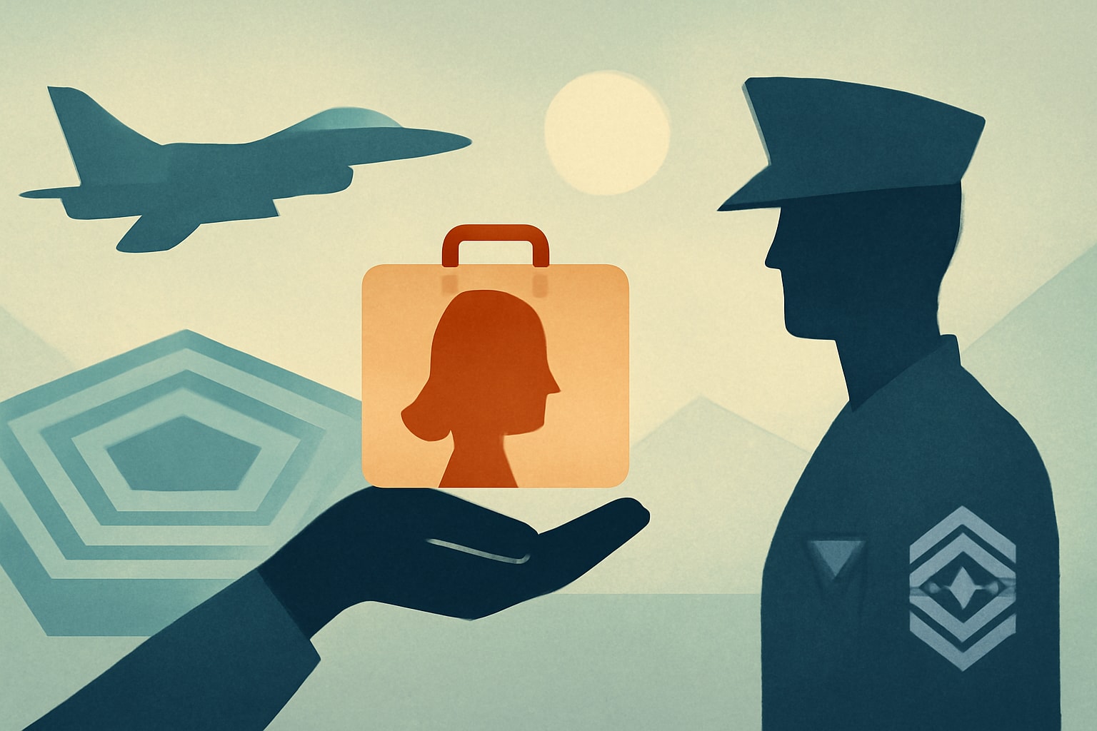 Editorial illustration for: Air Force and Pentagon Launch New Efforts to Support Military Spouse Employment