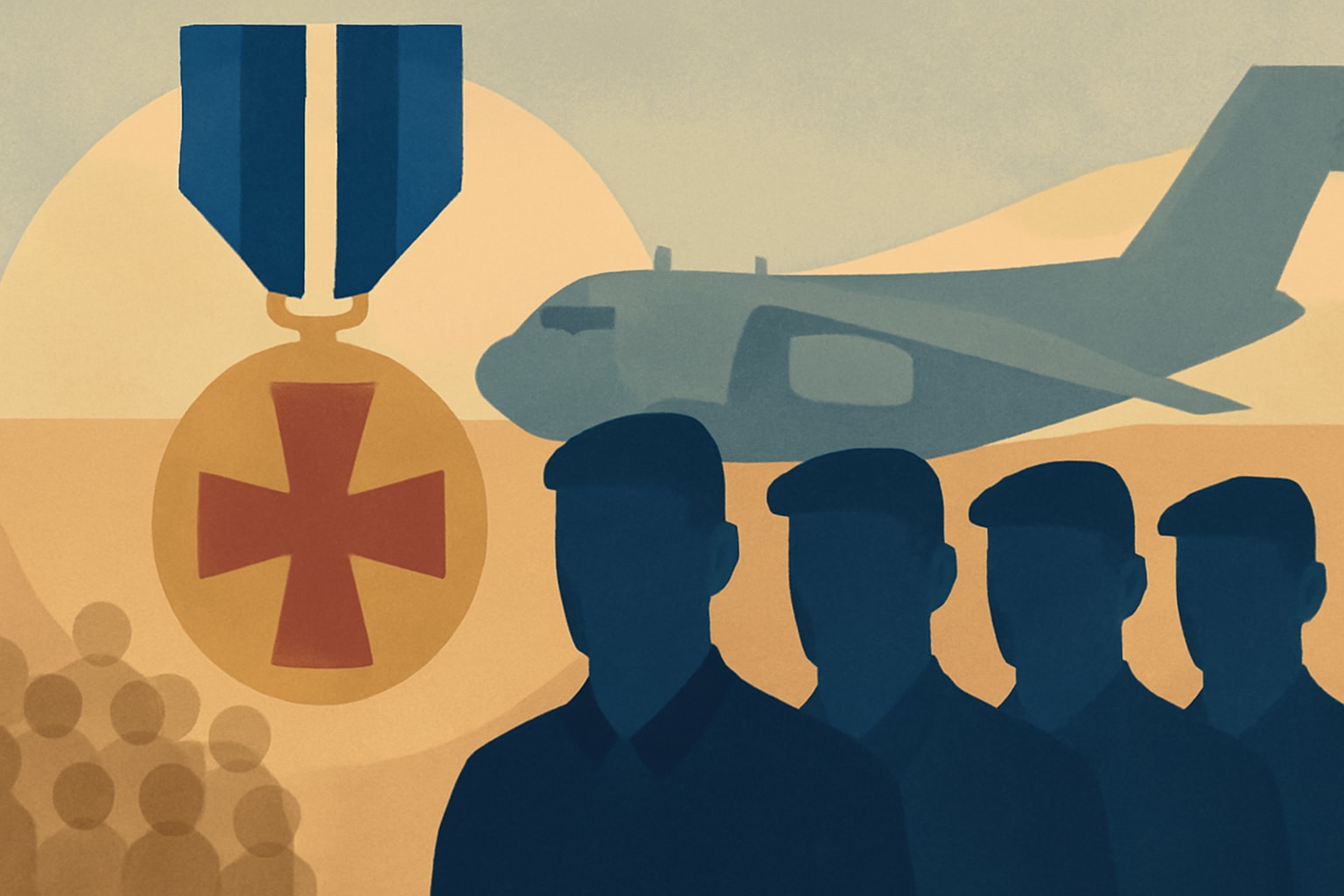 Editorial illustration for: Four Airmen Awarded Distinguished Flying Cross for Kabul Evacuation Actions