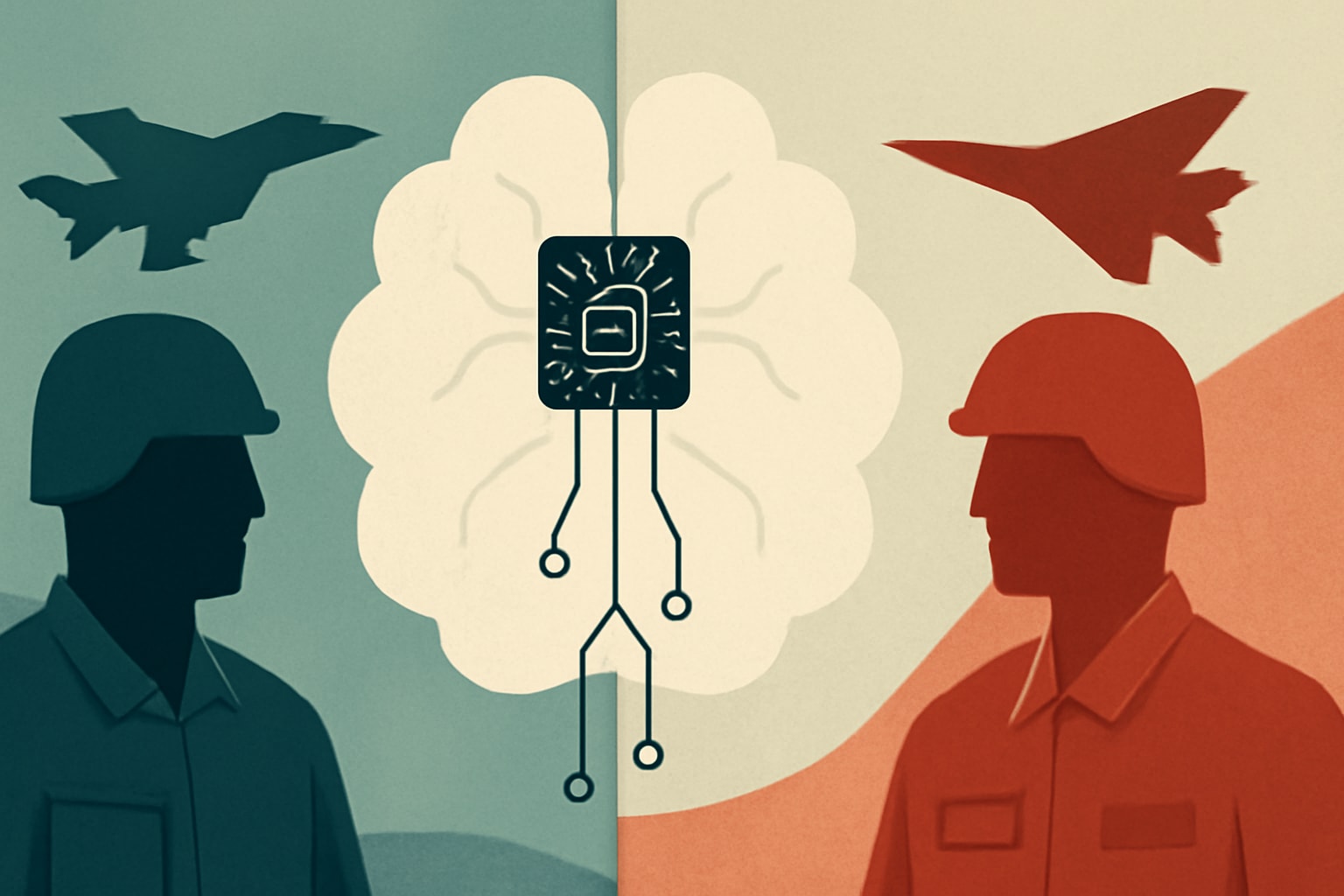 Editorial illustration for: US and China Establish AI Safety Channel to Address Military Risks