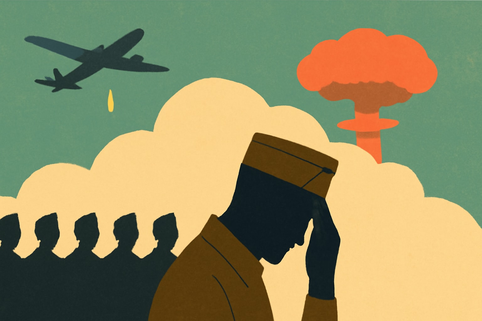 Editorial illustration for: Fewer Than 10 American Veterans Who Witnessed Hiroshima and Nagasaki Remain