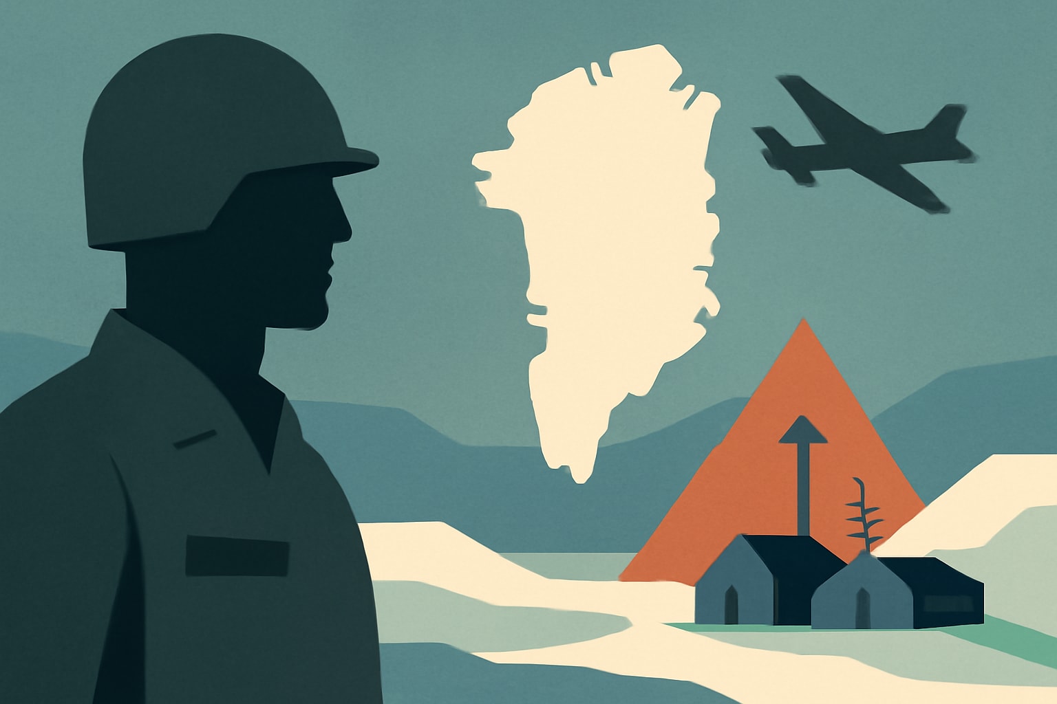 Editorial illustration for: U.S. Military Set to Establish Outpost in Greenland Under New Agreement