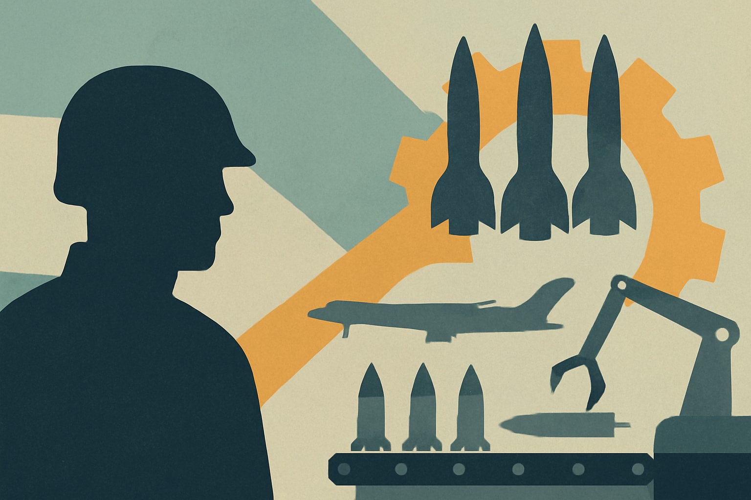 Editorial illustration for: Pentagon Seeks Faster Weapons Production, Details Remain Private