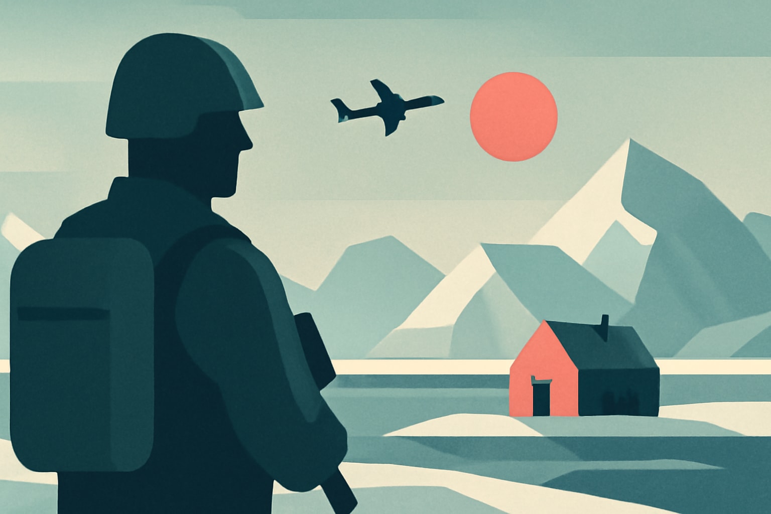 Editorial illustration for: U.S. Troops Likely to Be Stationed at New Arctic Outpost in Greenland