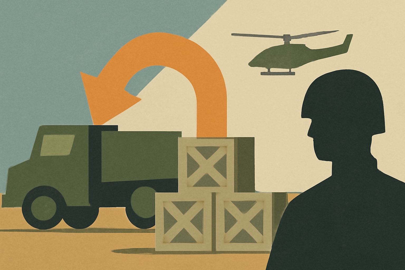 Editorial illustration for: The Army Must Tackle Its Logistics Challenges Before the Next Conflict