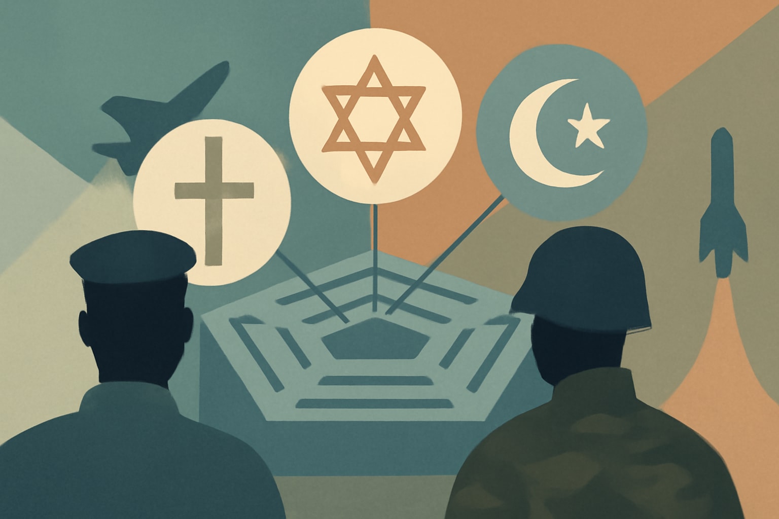 Editorial illustration for: Airmen and Guardians Must Update Religious Affiliation to Align with Pentagon Policy