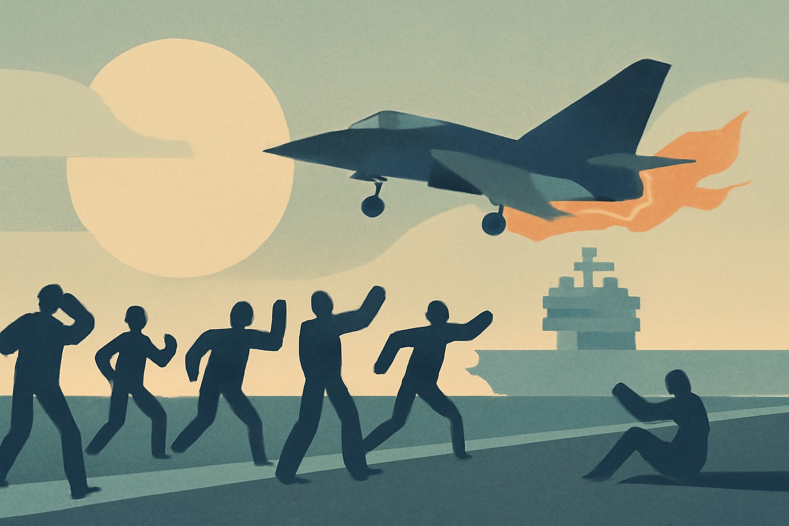 Editorial illustration for: Eight Injured in Landing Mishap Aboard USS Dwight D. Eisenhower