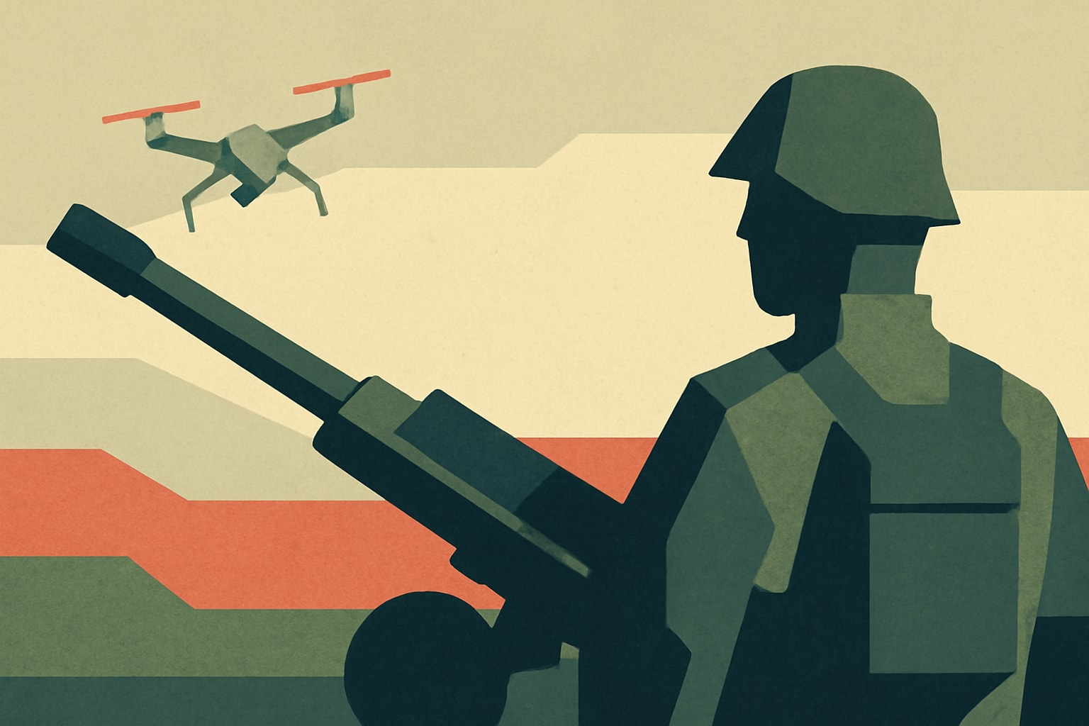 Editorial illustration for: French Artillery Regiment Reorganizes to Counter Drone Threats