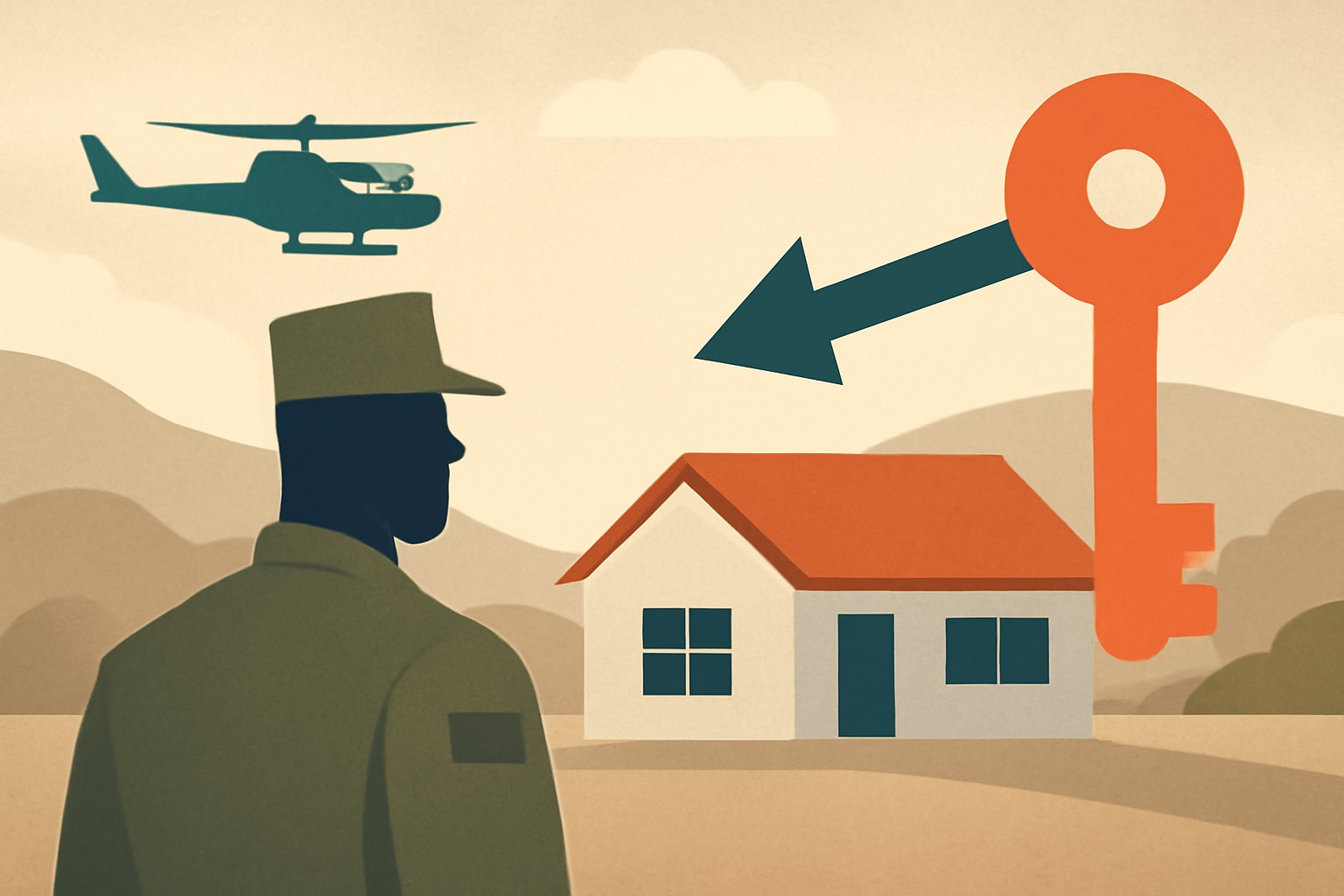 Editorial illustration for: New Bill Would Give Rural Veterans Direct VA Home Loans for New Builds