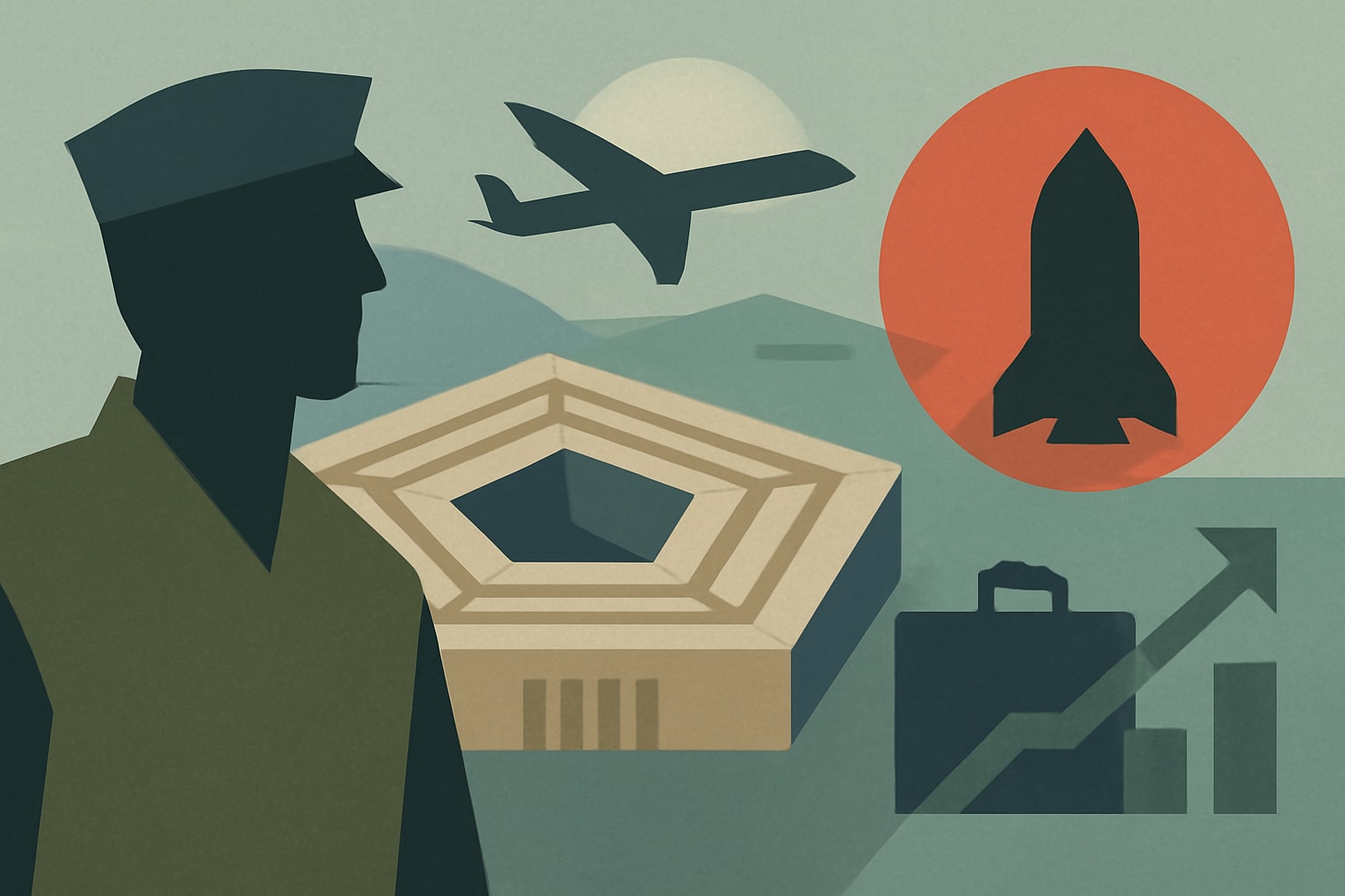 Editorial illustration for: Defense Tech Boom Brings New Startups and Investors to Pentagon