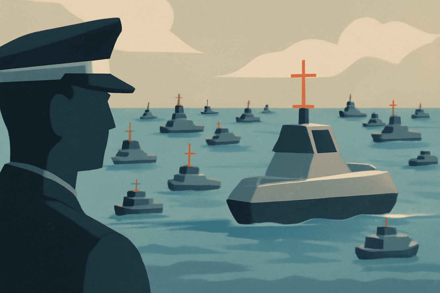 Editorial illustration for: Navy to Procure 30 Robotic Ships at an Average Cost of $40M Each