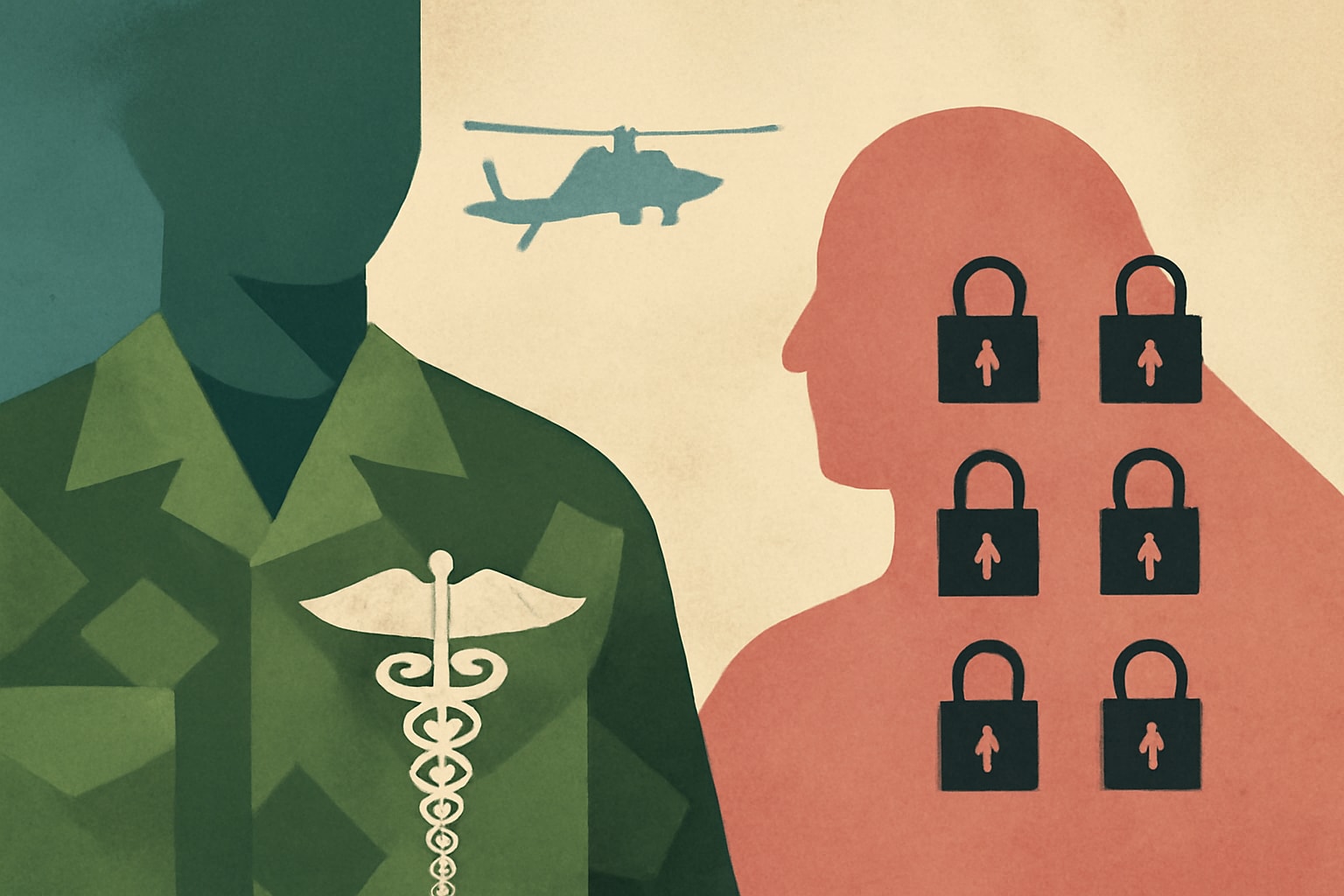Editorial illustration for: Army OB/GYN Faces Expanded Sexual Assault Charges Involving 73 Victims