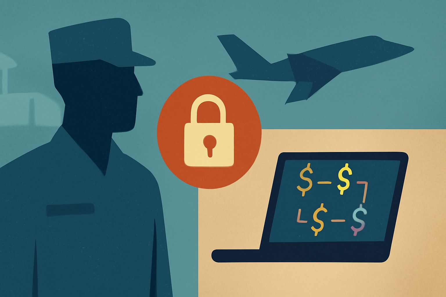 Editorial illustration for: Air Force Airmen Sentenced for Involvement in $2.4 Million Cyber Fraud Scheme