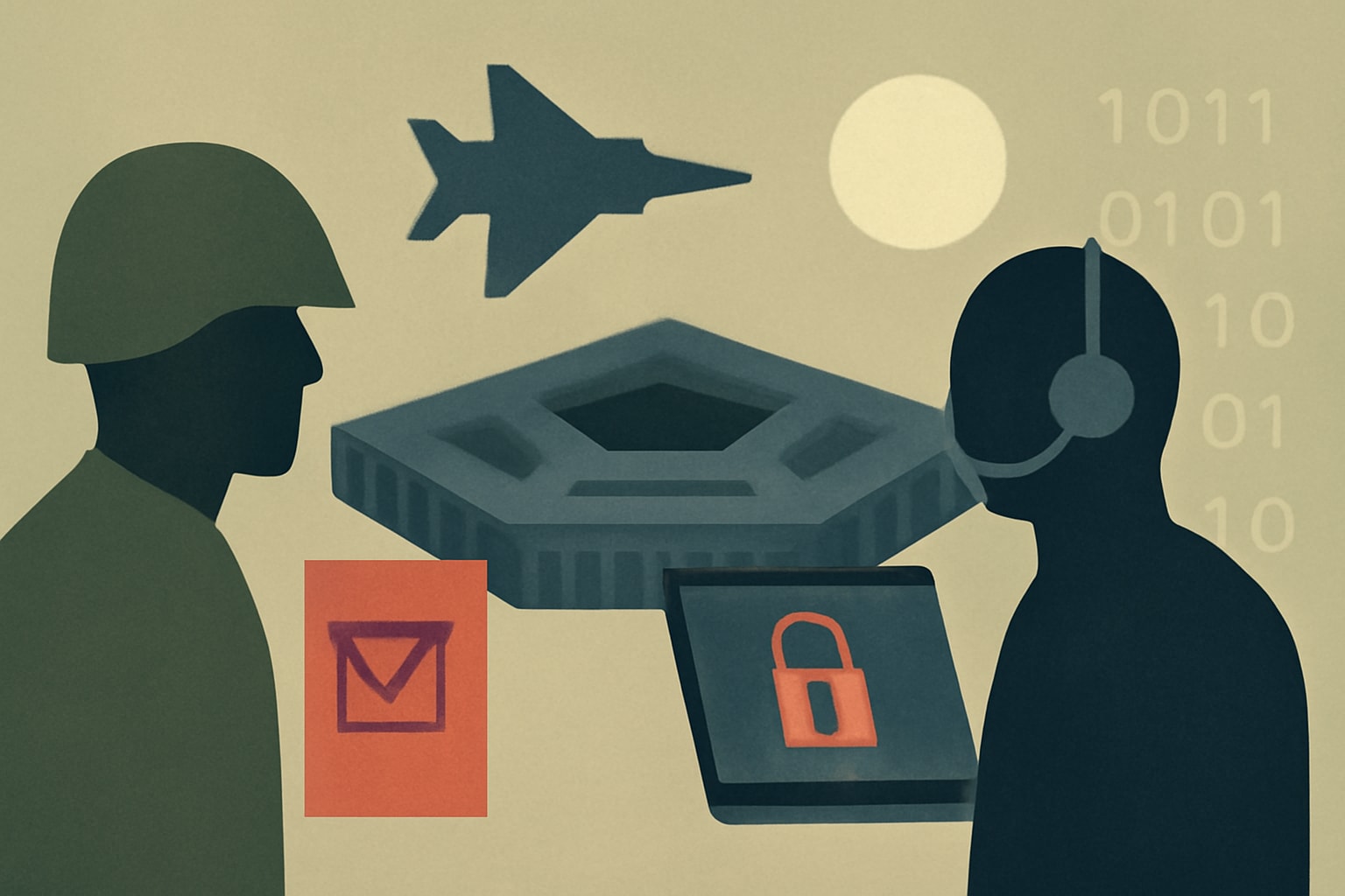 Editorial illustration for: Pentagon Mobilizes Cyber and Intelligence Agencies Against Election Threats