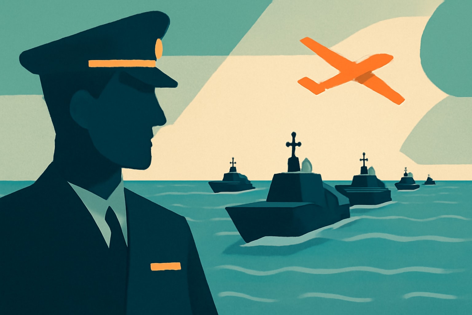 Editorial illustration for: Navy Awards Contracts to Build 30 Medium Unmanned Surface Vessels