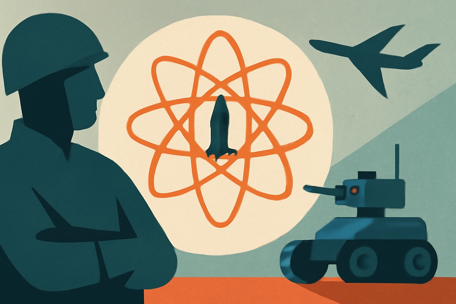 Editorial illustration for: Ukraine's Former Defense Minister Launches 'Manhattan Project' for Killer Robots