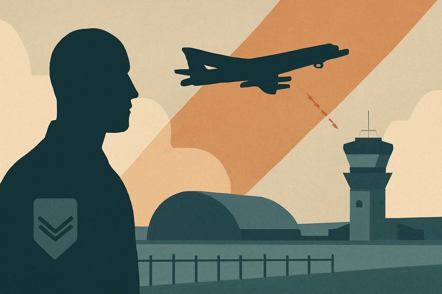 Editorial illustration for: U.S. Air Force Withdraws Bombers from RAF Fairford Amid Security Concerns