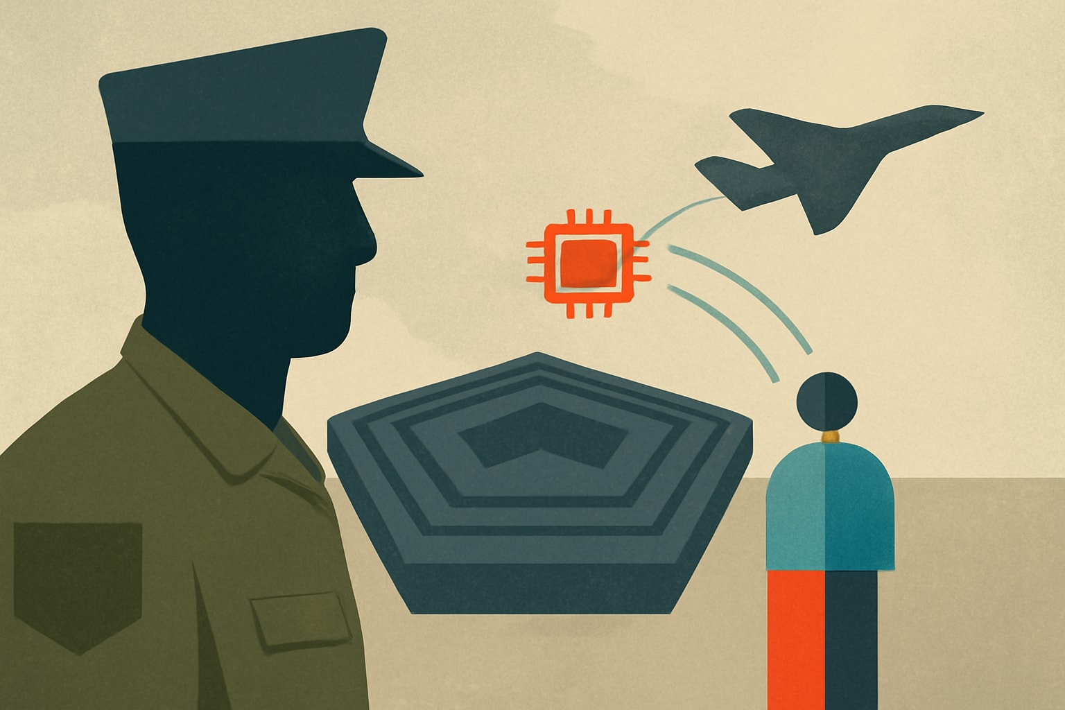 Editorial illustration for: Pentagon's AI Shift Creates Opportunities for Smaller Firms