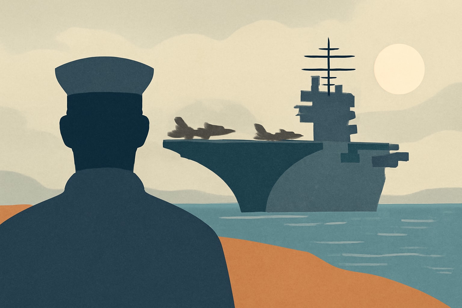 Editorial illustration for: USS Abraham Lincoln Returns Home After 320 Days at Sea