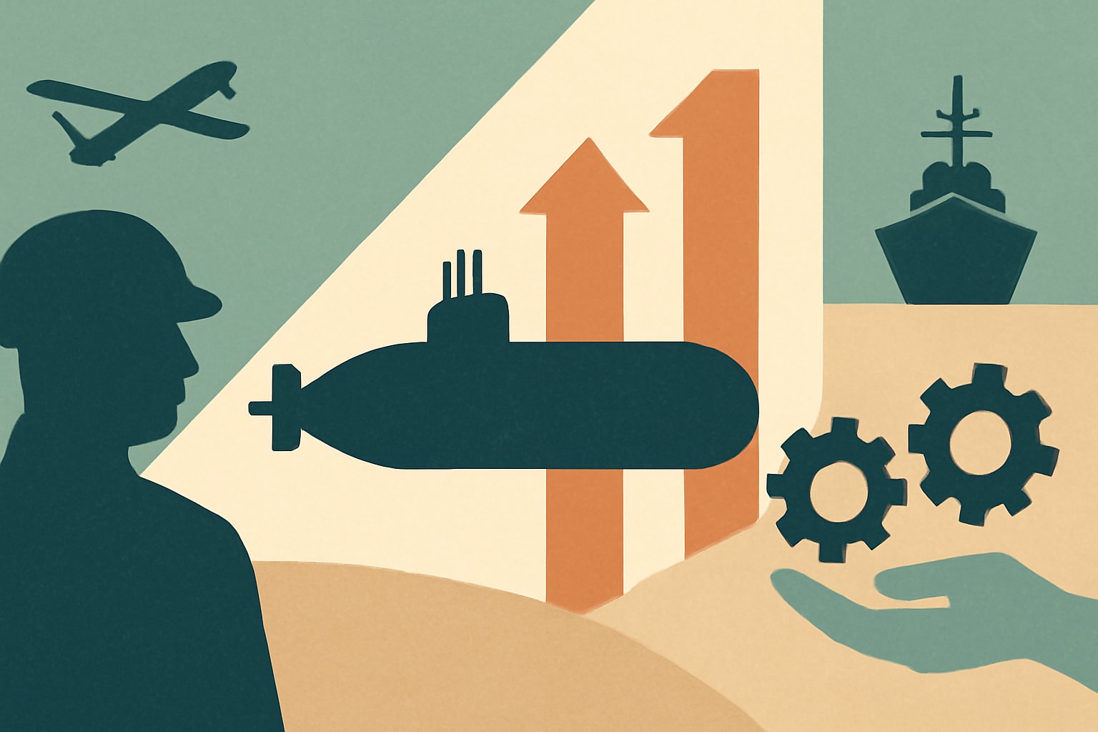 Editorial illustration for: Anduril and U.S. Navy Invest $6.6 Billion to Boost Submarine Parts Production