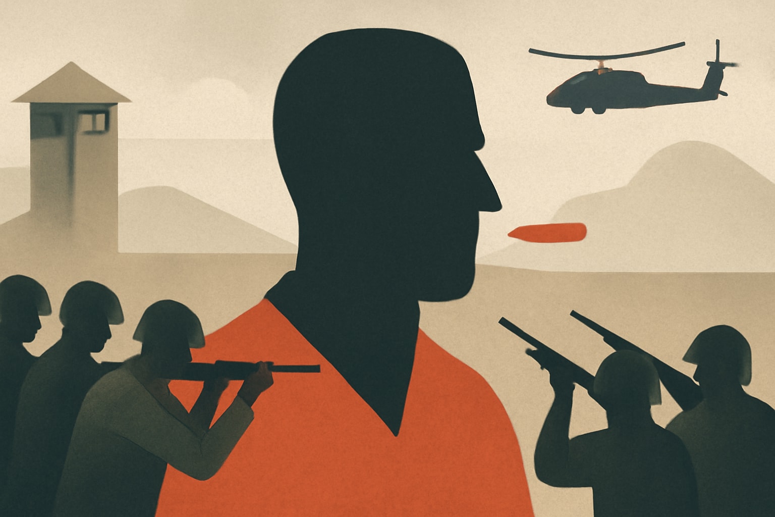 Editorial illustration for: Fort Hood Mass Shooter Nidal Malik Hasan to Die by US Army Firing Squad