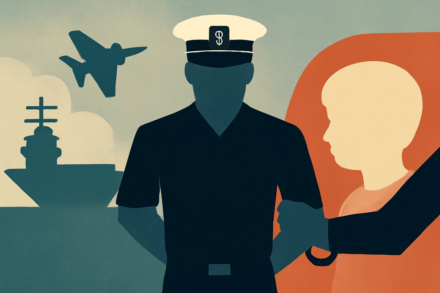 Editorial illustration for: Navy Chief Arrested in Regional Child Predator Sting Operation