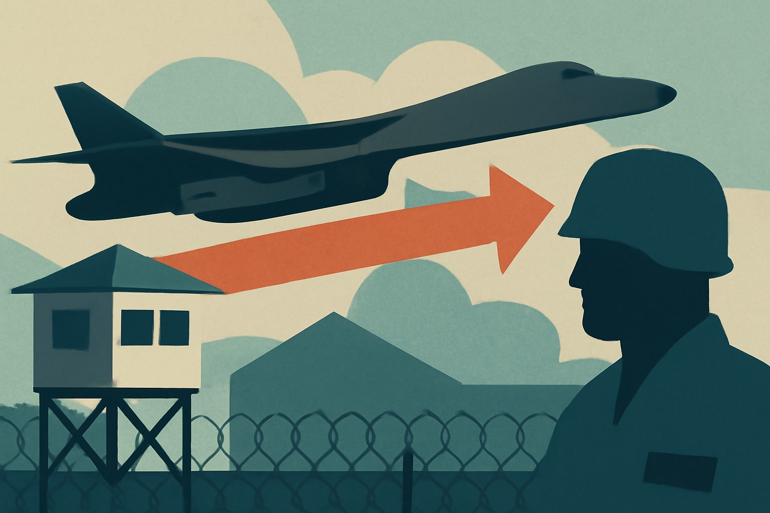 Editorial illustration for: US Withdraws B-1 Bombers from UK Base Over Security Issues