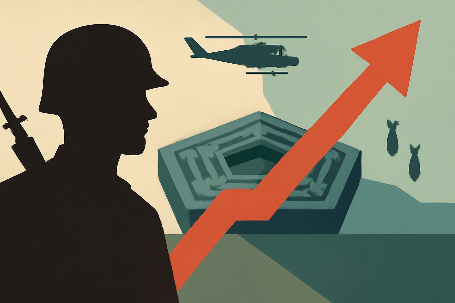 Editorial illustration for: Pentagon Raises Hostile Fire and Danger Pay for Troops