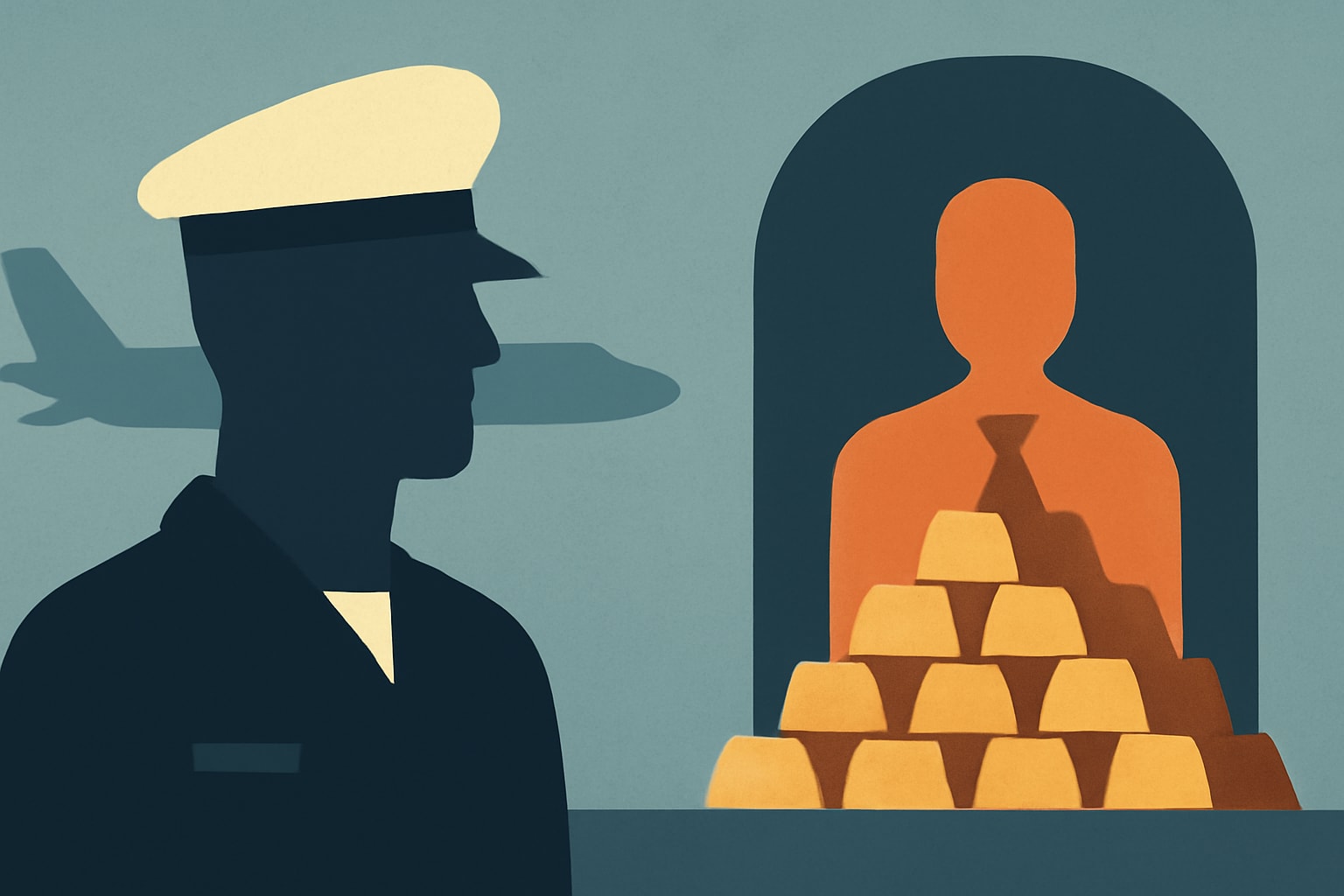 Editorial illustration for: Navy Veteran, Ex-CIA Officer Found With 298 Gold Bars Pleads Guilty to $194M Scheme
