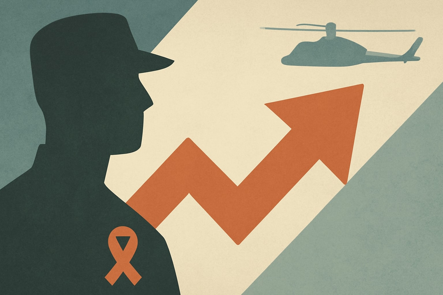 Editorial illustration for: Veteran Suicides Declined in 2024 for Second Straight Year