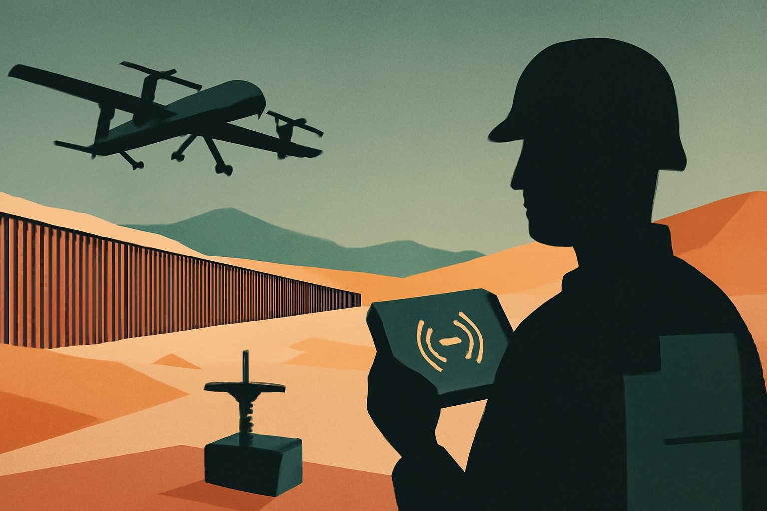 Editorial illustration for: US Army Tests Counter-Drone Technology at Mexican Border