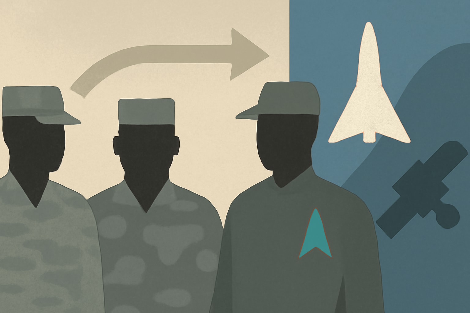 Editorial illustration for: Space Force Completes Transfers of Air Force Reserve and National Guard Members