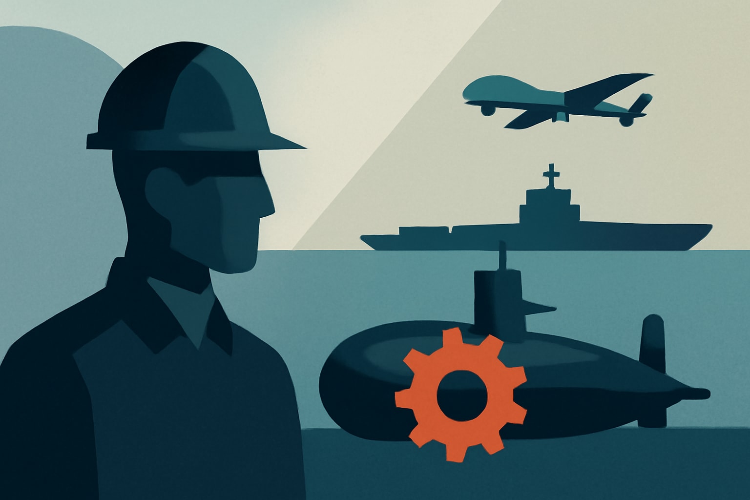 Editorial illustration for: Anduril and US Navy Invest $6.6 Billion to Boost Submarine Parts Production