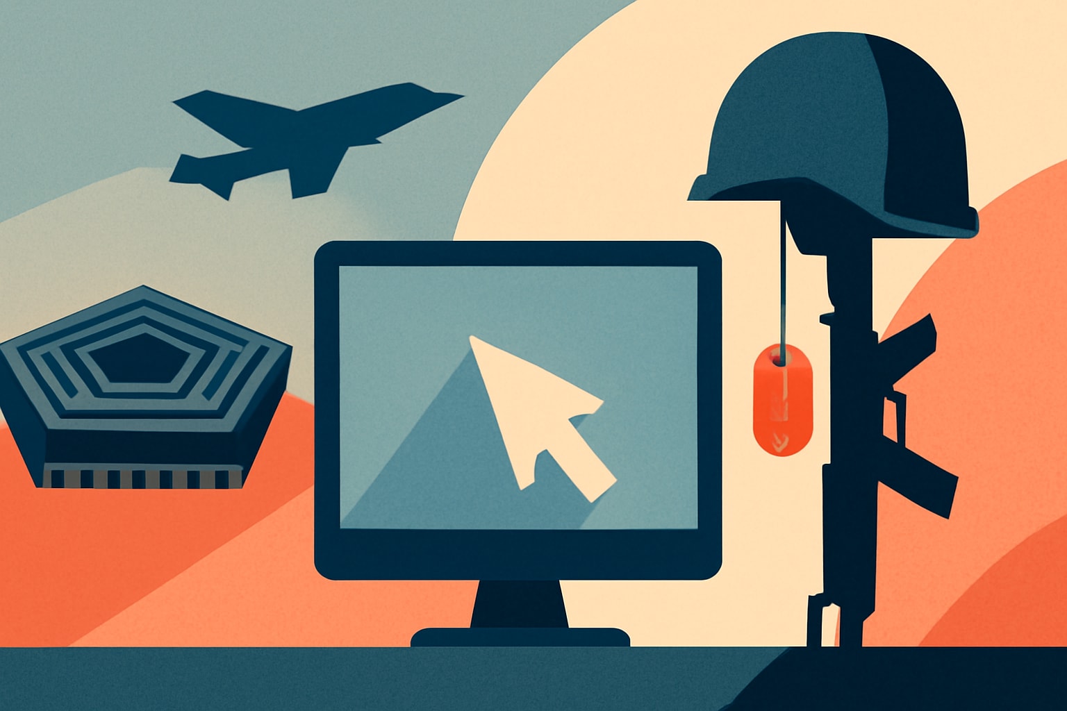 Editorial illustration for: Pentagon Modifies Online Portal for Reporting U.S. Military Casualties