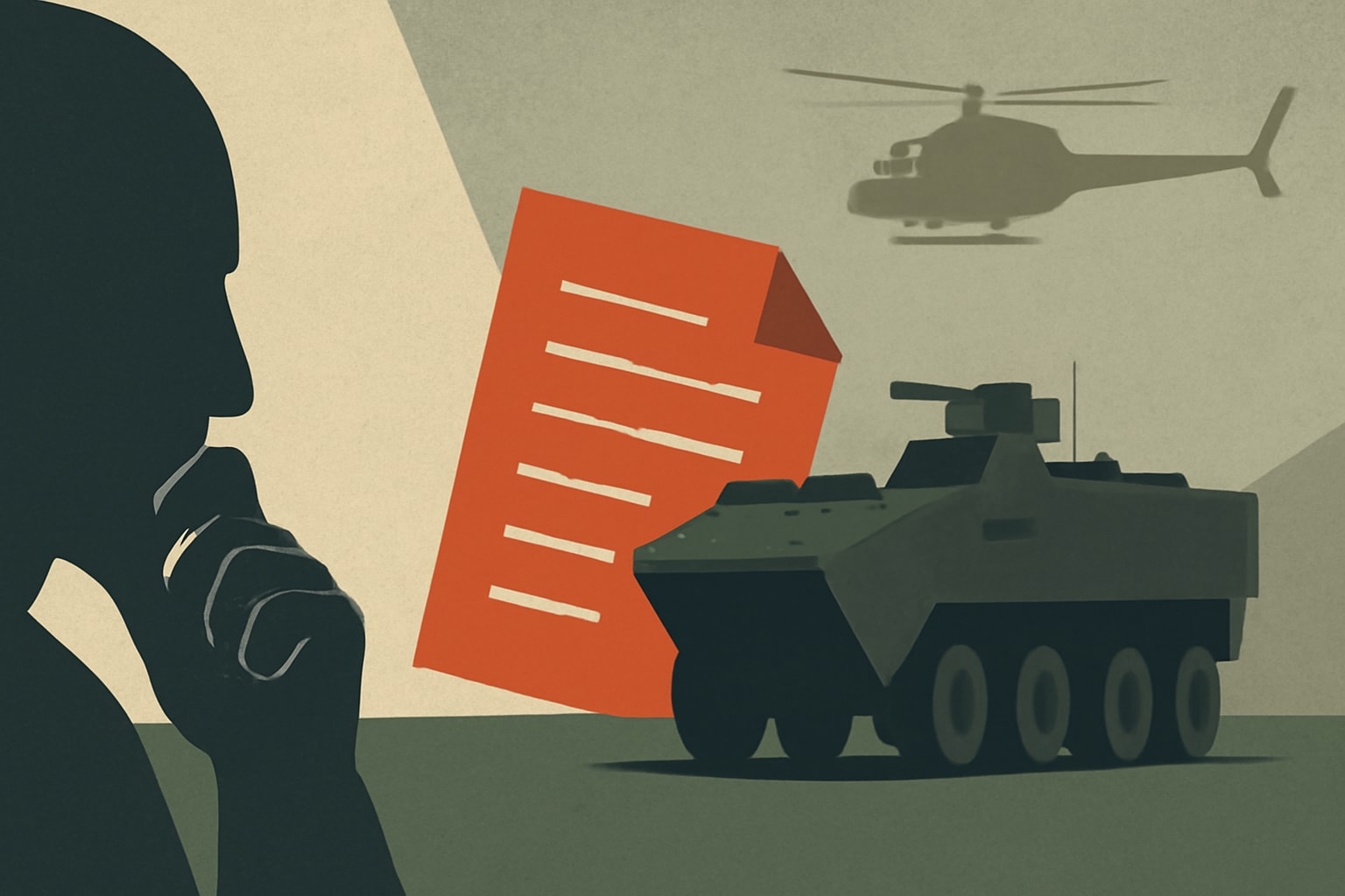 Editorial illustration for: Congressional Report Raises Concerns Over Marine Corps ACVs