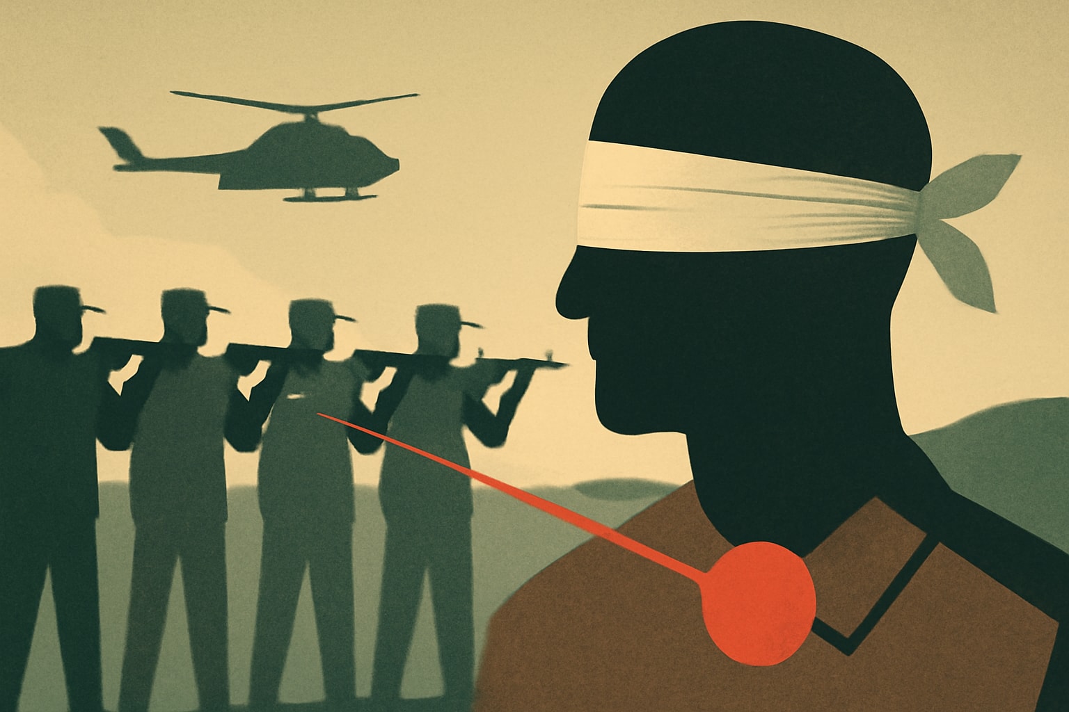 Editorial illustration for: Fort Hood Mass Shooter Nidal Malik Hasan to Die by US Army Firing Squad