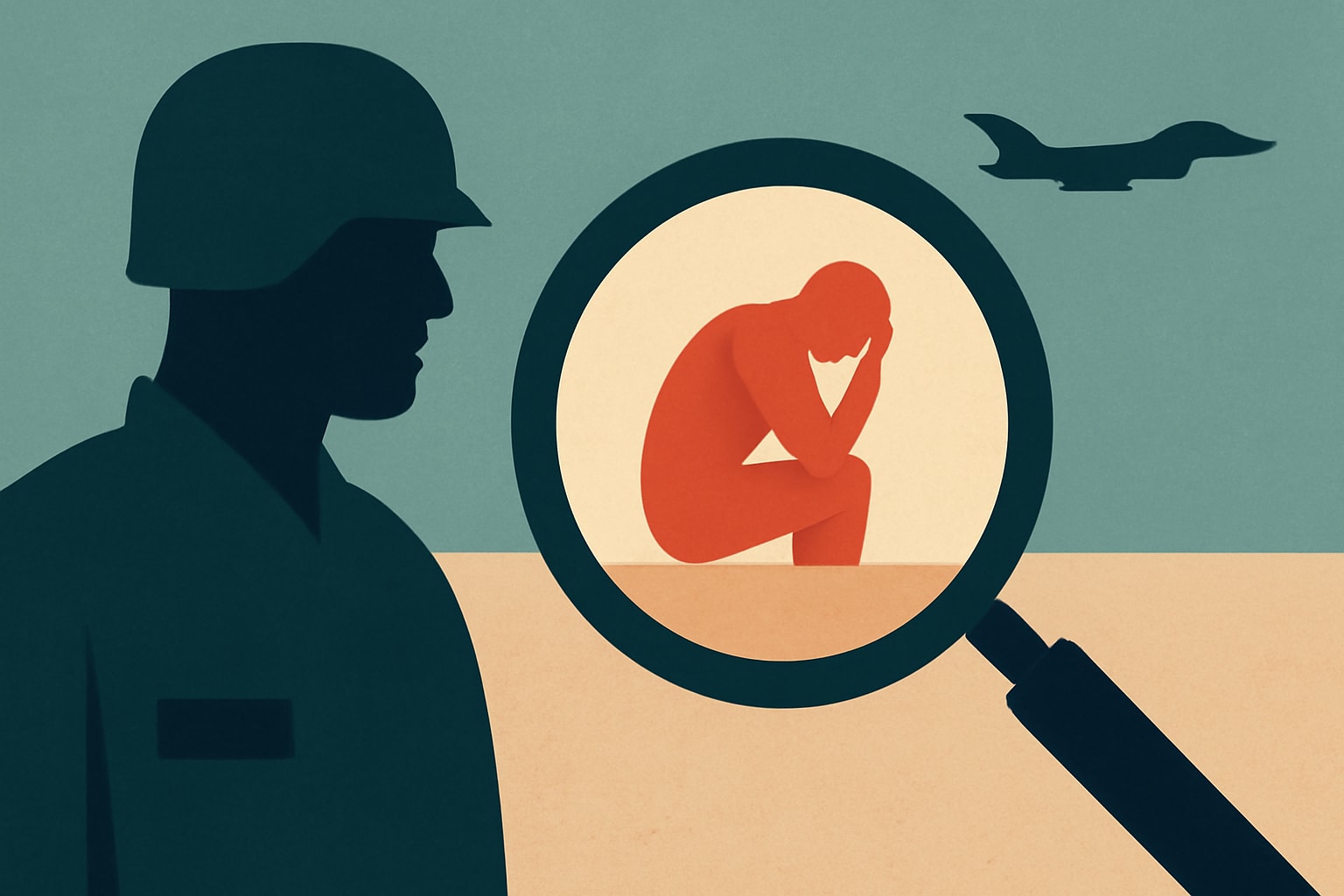 Editorial illustration for: Lawmakers Call for Pentagon to Monitor Civilian Suicides