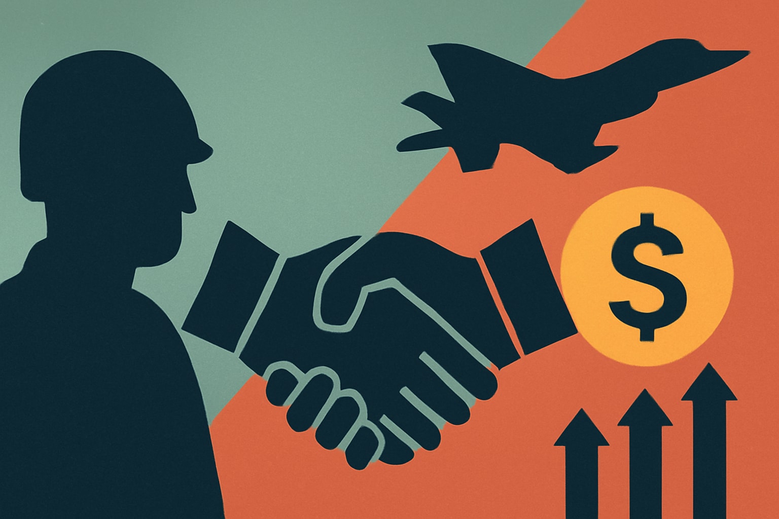 Editorial illustration for: Unions Support Senate Initiative to Curb Stock Buybacks for Defense Contractors