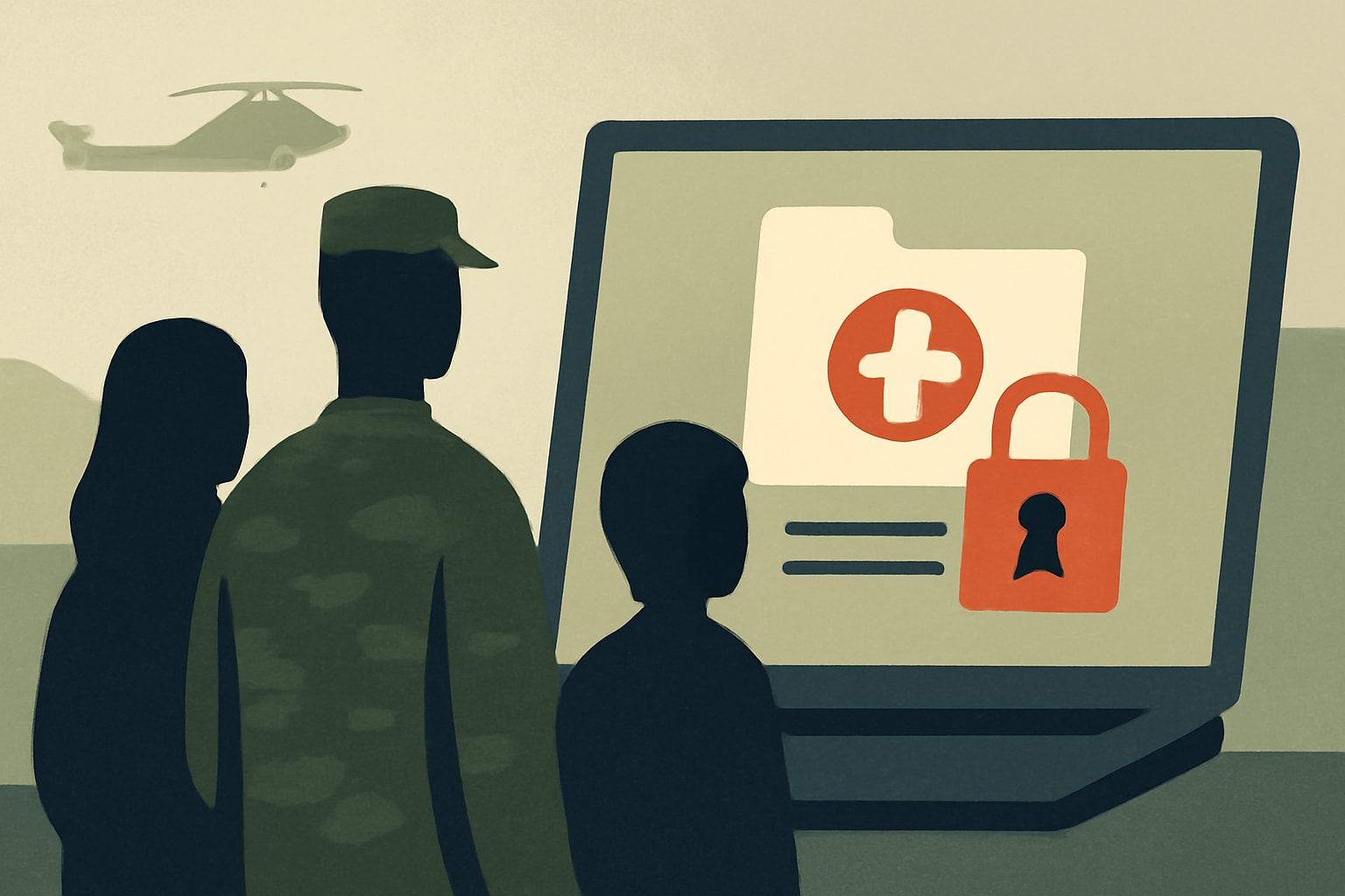 Editorial illustration for: Military Families Struggle to Access Medical Records After MHS Login Changes