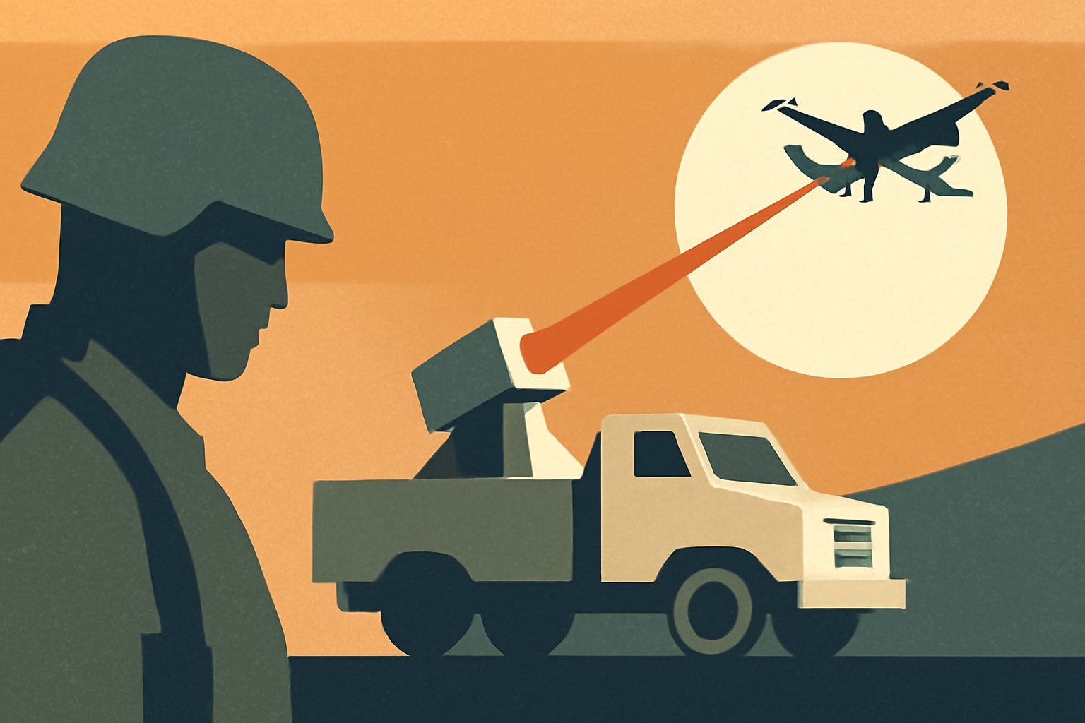 Editorial illustration for: US Army Targets 2028 for First High-Energy Laser Counter-Drone Weapons